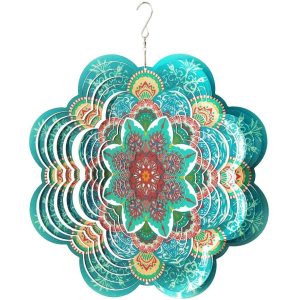 Multi Color Mandala Flower Wind Spinners