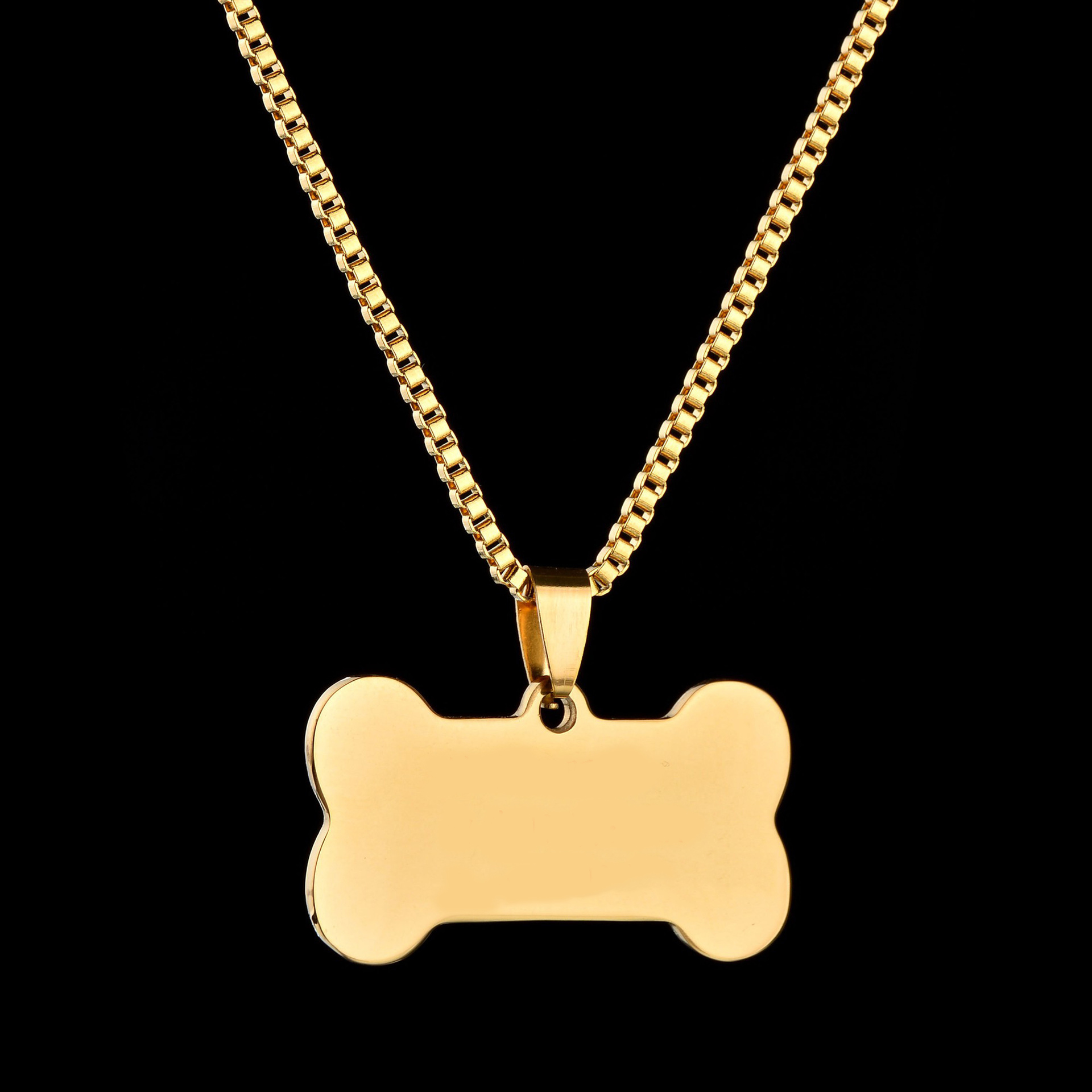 wholesale engravable jewelry blank pet ID card nameplate dog cat pig name card holder necklace