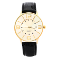 Double Mirror Rose Gold Dail Leather Watch Fashion