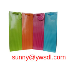 Solid color Wine paper bag Wine Bottle Euro Totes