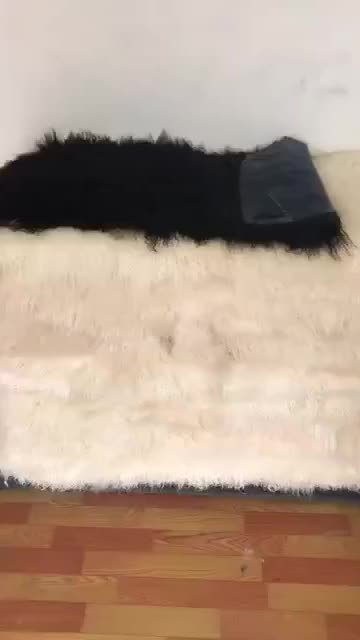 China factory Wholesale mongolian fur pelt genuine tibetan lamb fur blanket real mongolian lamb fur plate for garment