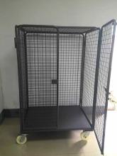 Wuhao collapsible trolley roll cage containers for motor parts accessories, blue paint finishing , can use in rack