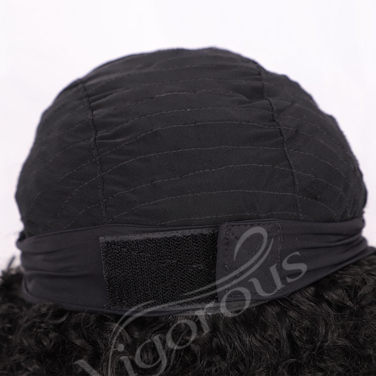 Headwrap Afro Fiber Cheap Wholesale Attached 1B Black Spring Curly Synthetic Hair Headband Wigs For Black Women