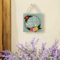 3D Fabric Flowers Wall Plaque Hello Spring