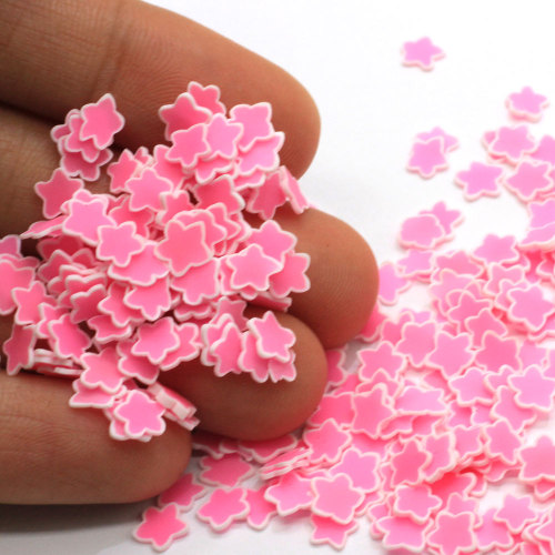 Großhandel Mini Pink Star Weiche Polymer Clay Scheiben 5mm 500g / Beutel Kawaii Telefon Fall Füllstoffe Nagel Aufkleber Perle