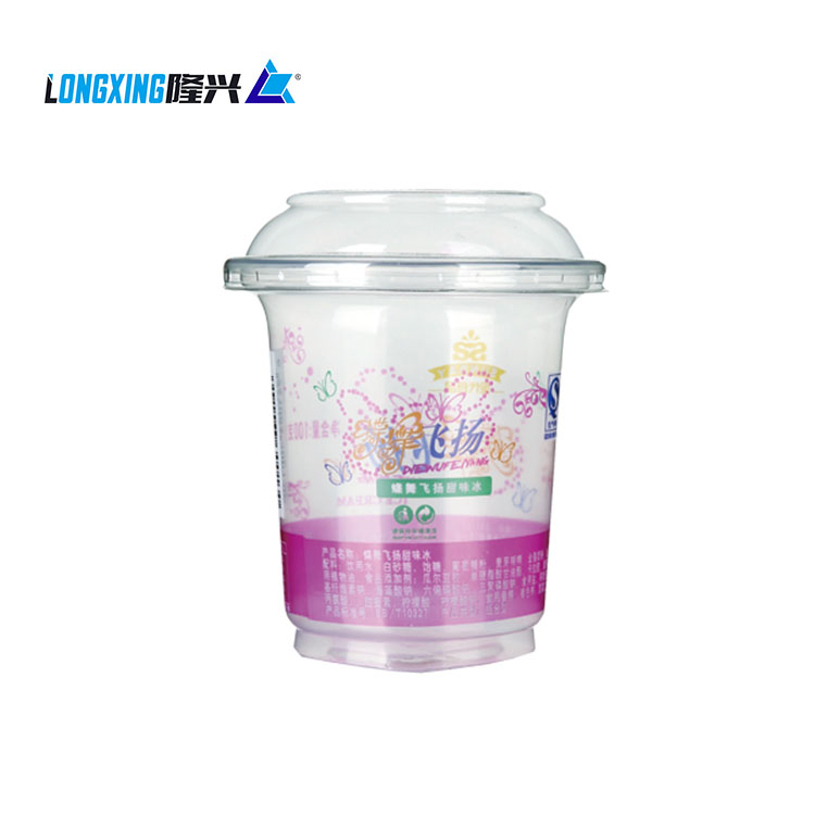 plastic PP 10oz ice cream cup with PET lid