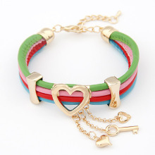 Top trendy girls leather and gold bracelet design