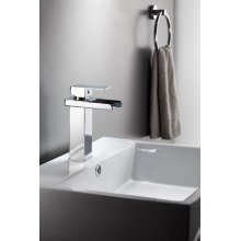 Mélangeur de robinet de cascade de lavabo en acier inoxydable carré de salle de bains de luxe