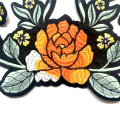 Orange Applique 3d Stickerei Blumen Patches