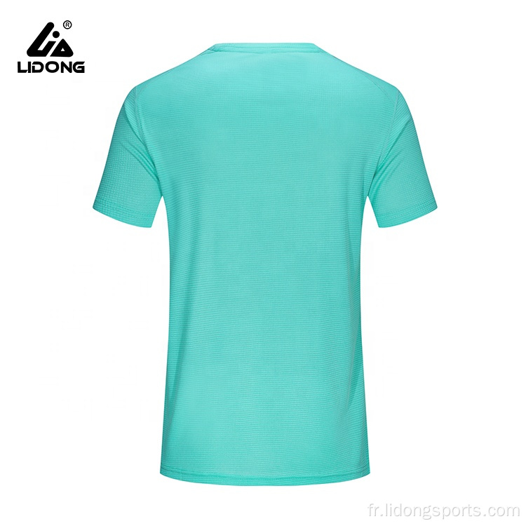 Uni clair Bleu Polyester Gym Man Tshirt Vente en gros