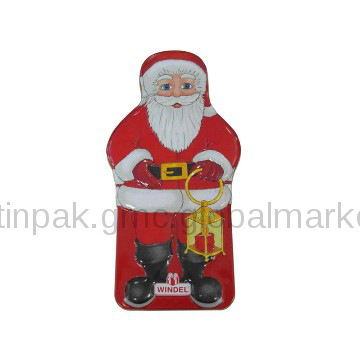 Santa christmas tin case