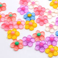 100Pcs/Lot 18MM Handcrafted Resin Jelly Sunflower Cabochons Flatback Flat Back Resin Daisy Flower Embellishments Slime Charms