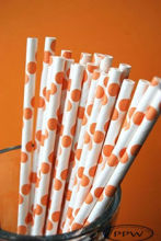 Beautiful Polk Dot Orange Wrapping Paper Roll