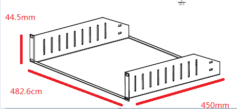 1U shelf 3D size