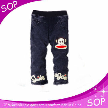 fashion baby cheap cute monkey animal skinny jeans