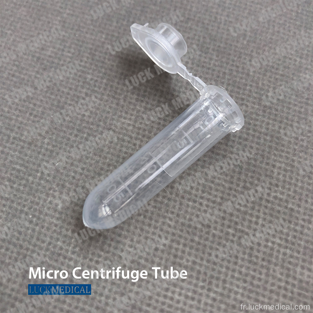 Tubes de microcentrifugeuse en plastique jetable