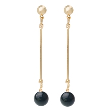 925 Silver Fashion Earrings: Pearl, Long Tassels, Gemstone Pendant with Aquatic Agate
