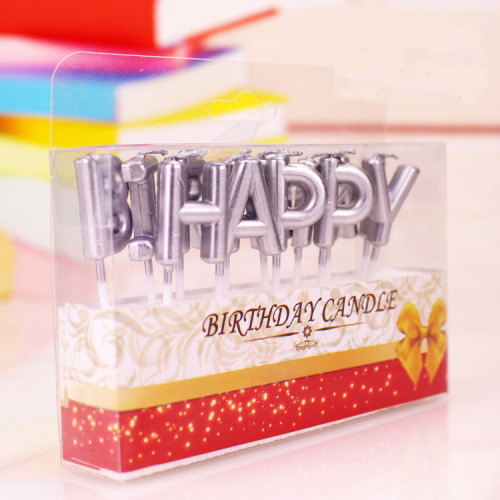 letter shape gold and sliver birthday candle