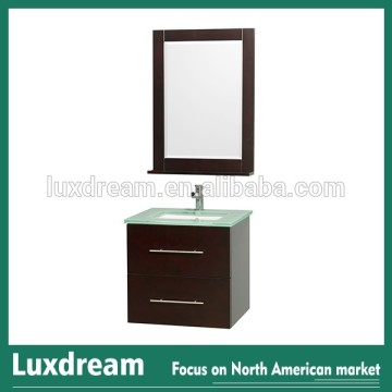 Customized bath cabinet with Single frame mirror bathroom furnitures