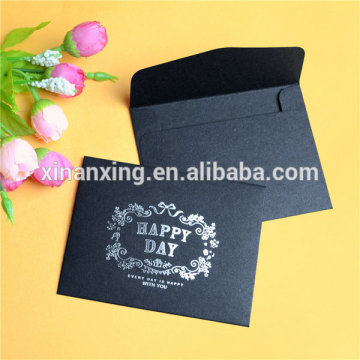 Gold foil stamping small black envelope