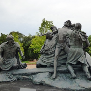 Auguste Rodin bronze square sacred statues monument