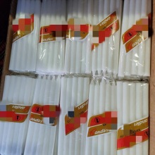 10pcs stick candle white candle shrink paper candle