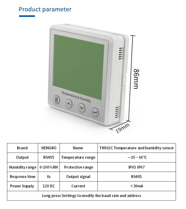 digital humidity and temperature sensor probe rht21 35  for air handling units, data centers, test chambers