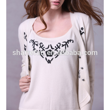 ladies cashmere sweater, round neck cardigan