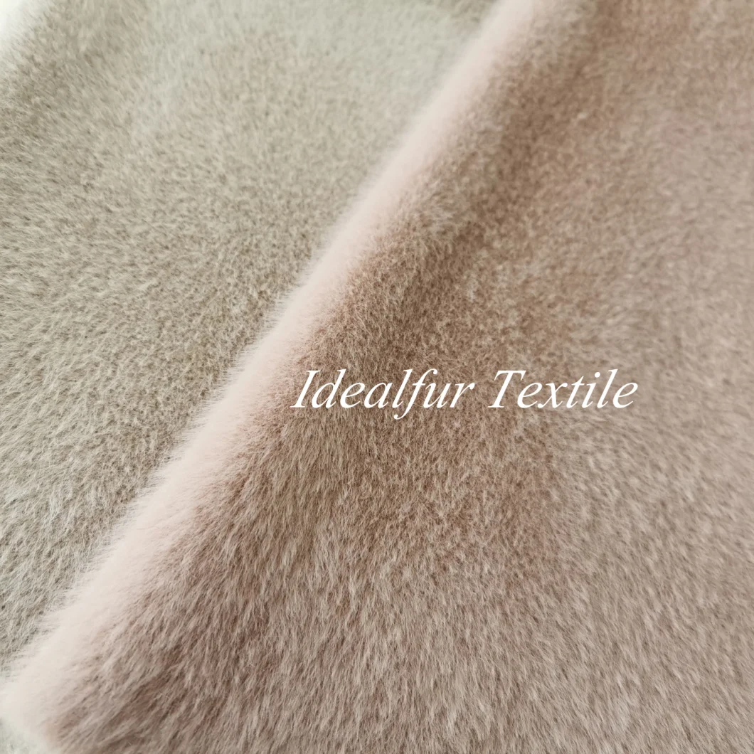 100% Polyester Faux Rabbit Fur Faux Fur Rabbit Fabric with Suede