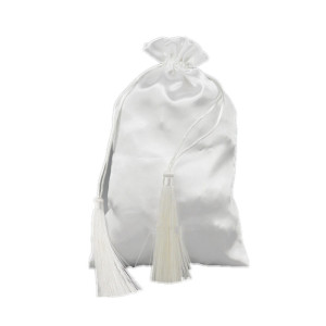 high quality big satin bag tassel drawstring