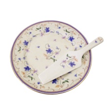 Ceramic Cake Plate and Server Set with Custom Design