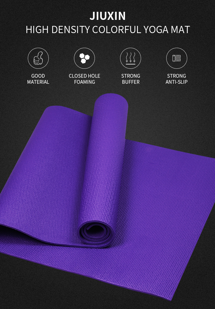 Anti slip Free Sample Logotipo personalizado Gym Cheap Gym PVC Yoga Mat para Yogamatic