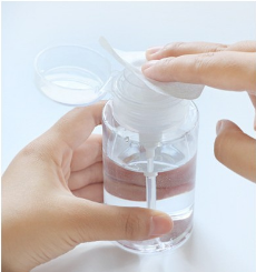 Clear Liquid Press Pump Dispenser Makeup Remover Botol