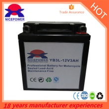 deep cycle battery sealed MF motorcycle battery YB3L-BS ( 12v3ah)