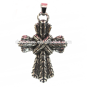 Retro Fashion Mens Necklace Cross Necklace Stainless Steel Pendant Necklace