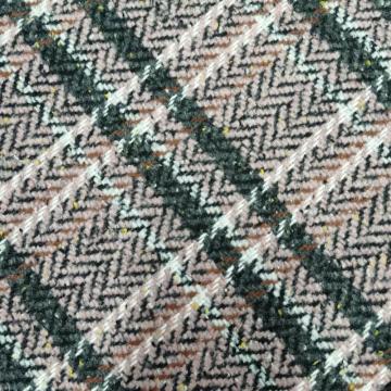 Woolen Boucle Style checked design fabric