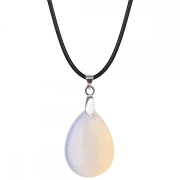 Crystal 25x35mm Teardrop Pendant Necklace women Men