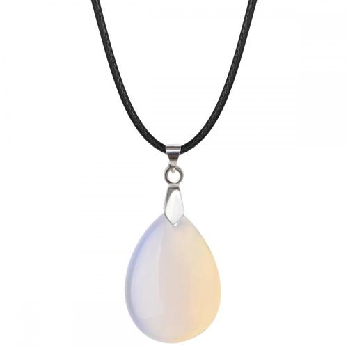 25x35mm Teardrop Gemstone Pendant Necklace women Men