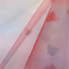 Hot Selling Butterfly Printed Rainbow Tulle Net Fabric
