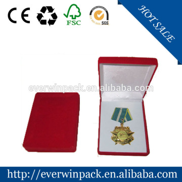 Red cheap flocking badge box