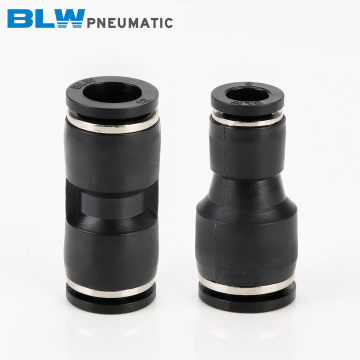 Black Unequal Union Pneumatic Fitting Reducer 10mm-8mm Push in Fittings