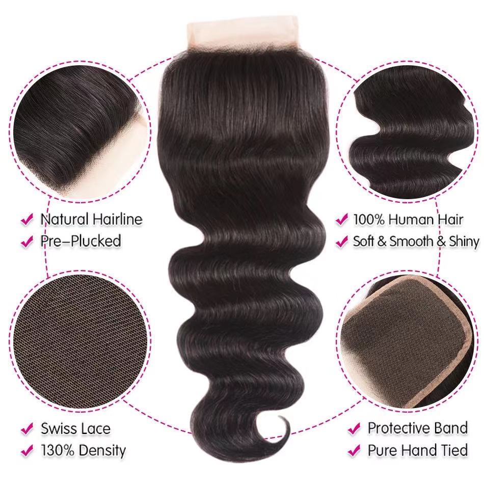 human weave closure whosale deep wave ukay for extensions 100% virgin bags packaging wraps bundle clothing