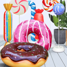 Outdoor life size large fiberglass candy statue for holiday decoration