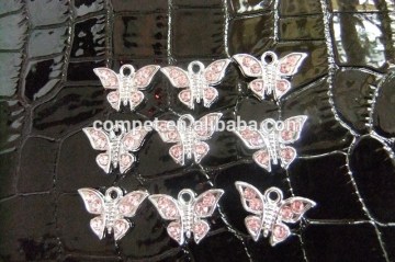 Rhinestone Small Butterfly Pendant Charms for Bracelets and Earrings