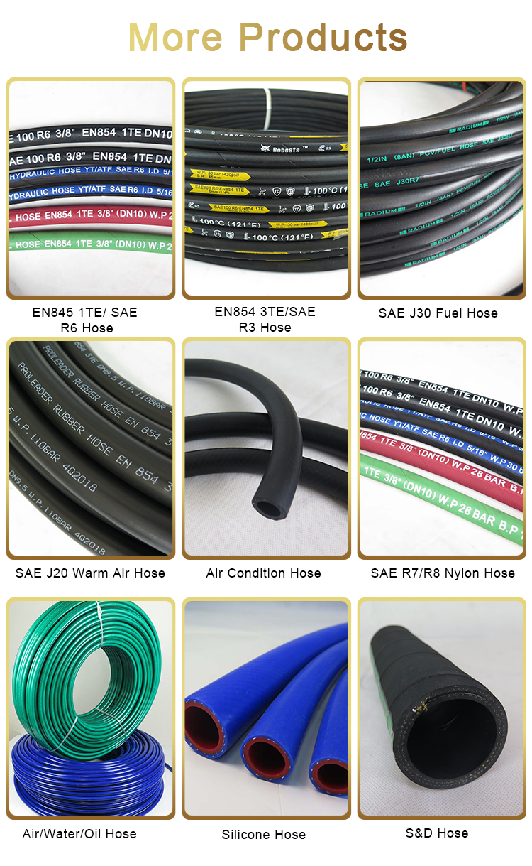 3/8 inch Two wire Braid High Quality SAE J188 power steering pressure hose