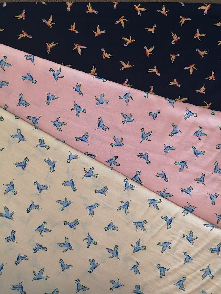 Birds Design Rayon Poplin shuttle 45S Printing Fabric