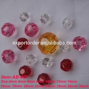 clear faceted acrylic beads