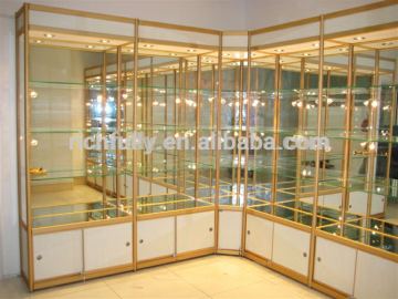Corner cabinet, Corner showcase cabinet, Corner glass display cabinet