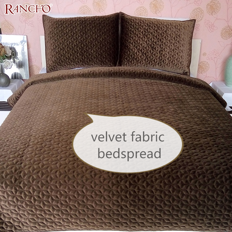 Latest european style bedspread king size velvet bedspread