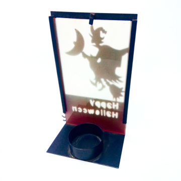 Metal Candlesticke With Witch For Halloween